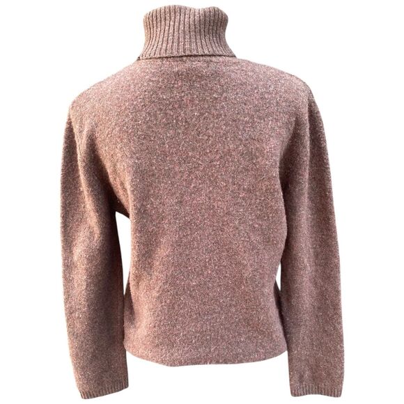 Deane & White Lambswool Argyle Turtleneck Sweater Brown Size L Cabincore - Picture 5 of 11